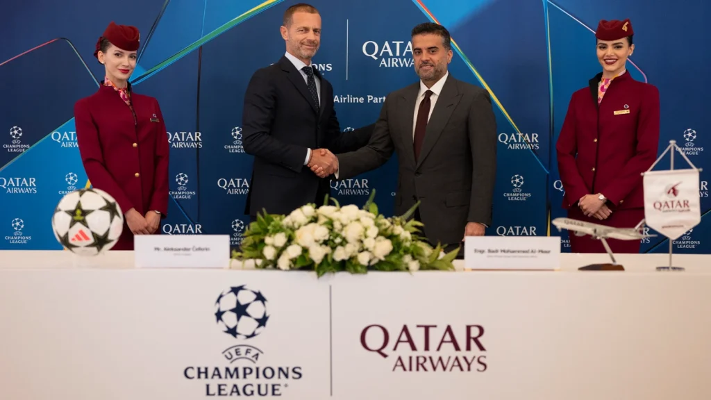 Qatar Airways football sponsorship UEFA Champions League partnership announcement 2025