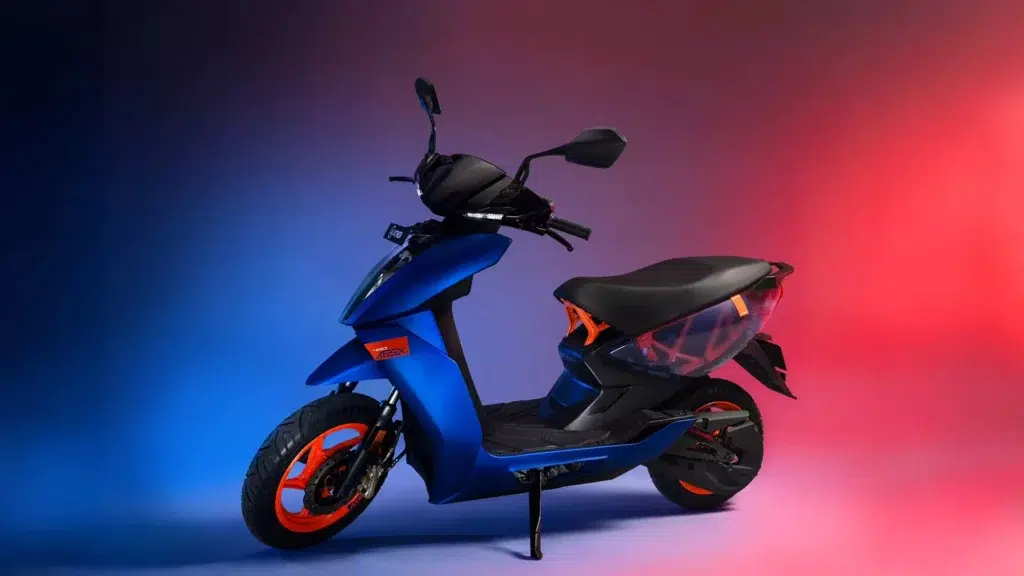 Ather Energy electric scooter at charging station demonstrating direct-to-consumer strategy and EV infrastructure in Indian mobility market